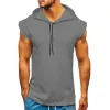 Men's Casual Solid Color Loose Hooded Tank Top 73394782M sold by Manly