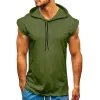 Men's Casual Solid Color Loose Hooded Tank Top 73394782M sold by Manly