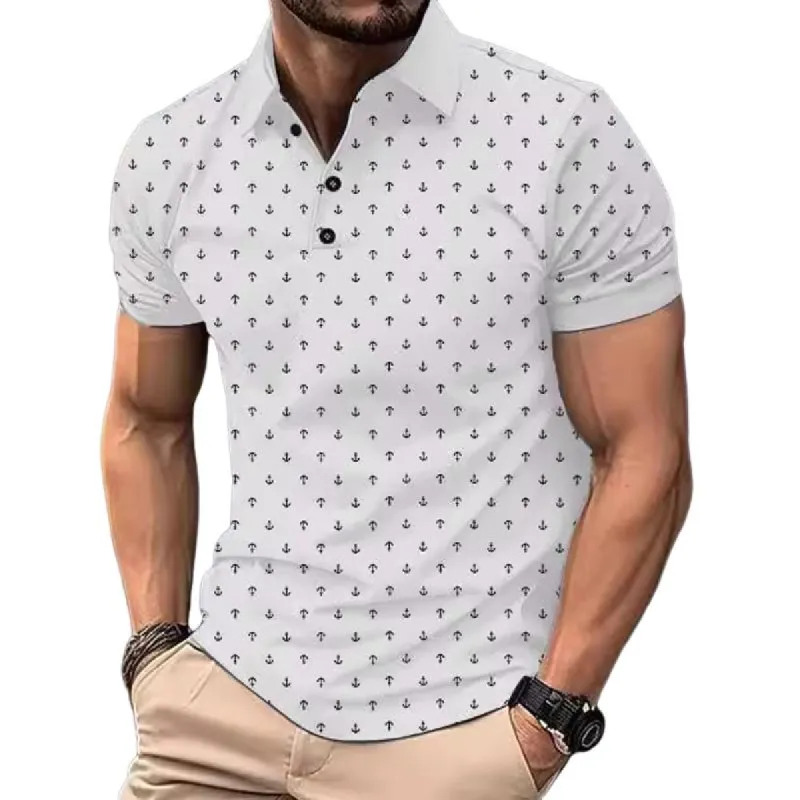 Men's Casual Printed Short-sleeved POLO Shirt 40381660X sold by Manly