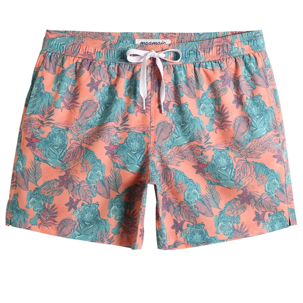 5.5 Inch Inseam Stretch Jungle Tiger Swim Trunks sold by maamgic