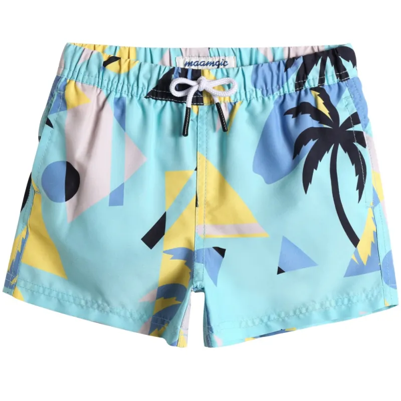 BeachBliss Kids Palm Tree Swim Trunks sold by maamgic