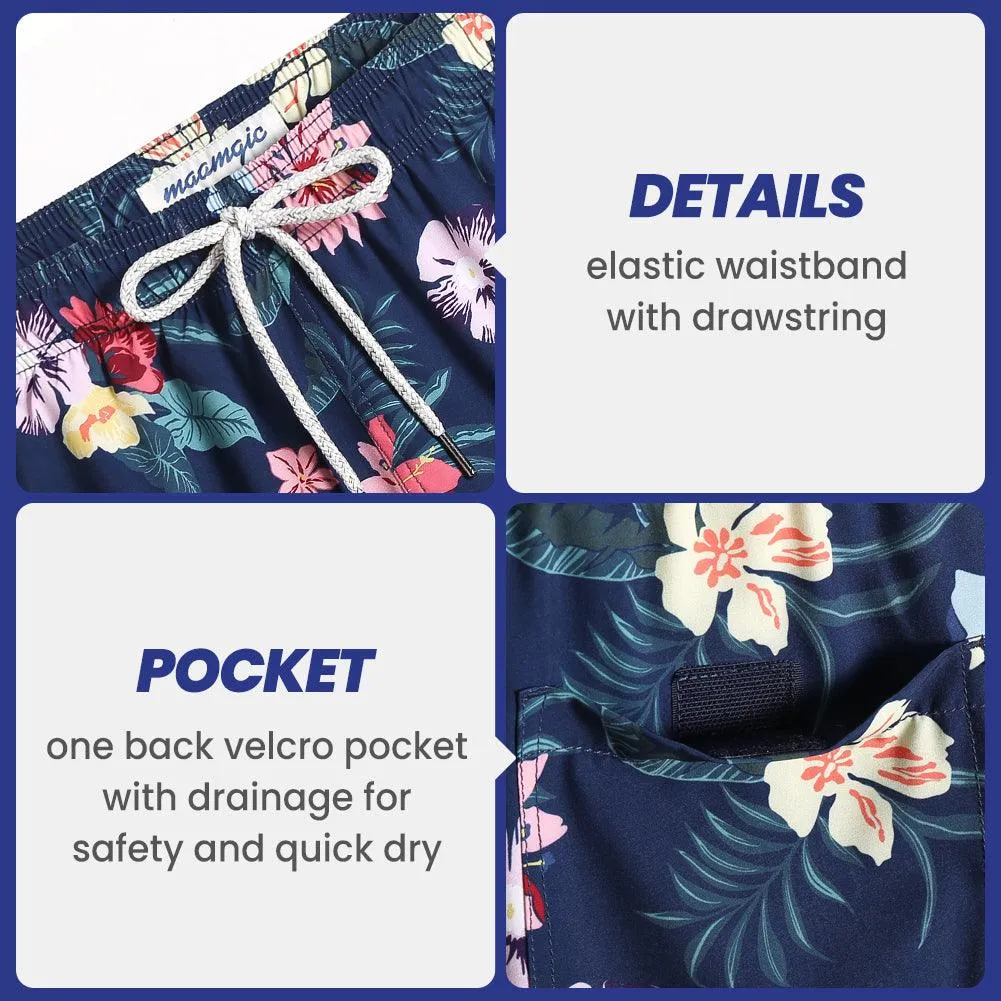 7 Inch Inseam Stretch Flower Print Swim Trunks sold by maamgic product image thumbnail 3