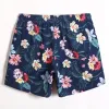 7 Inch Inseam Stretch Flower Print Swim Trunks sold by maamgic