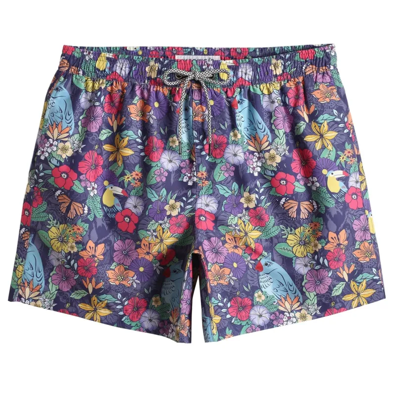 5.5 Inch Inseam Bouquets of Flowers Swim Trunks sold by maamgic