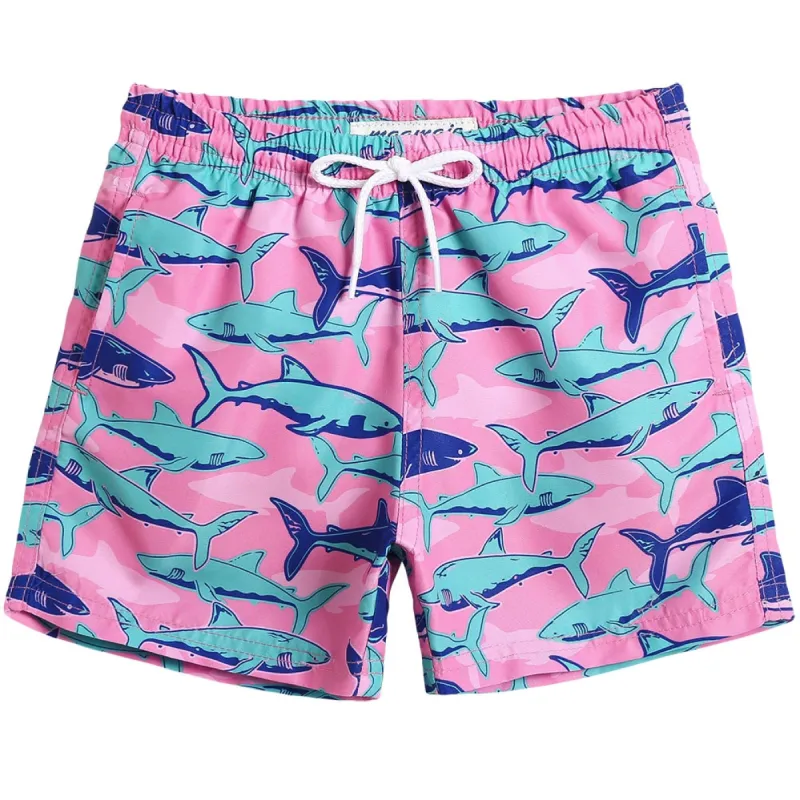 Boys Soft Mesh Liner Inside Pink Swim Trunk sold by maamgic