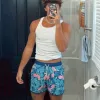 DreamScape Ginkgo Pin Swim Trunks sold by maamgic