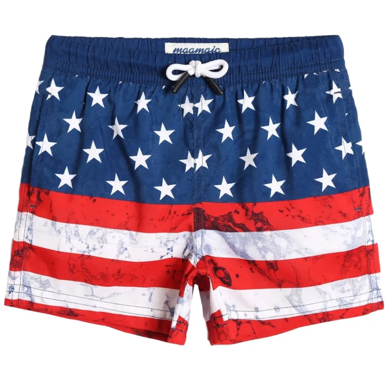 Boys American Flag Swim Trunk sold by maamgic