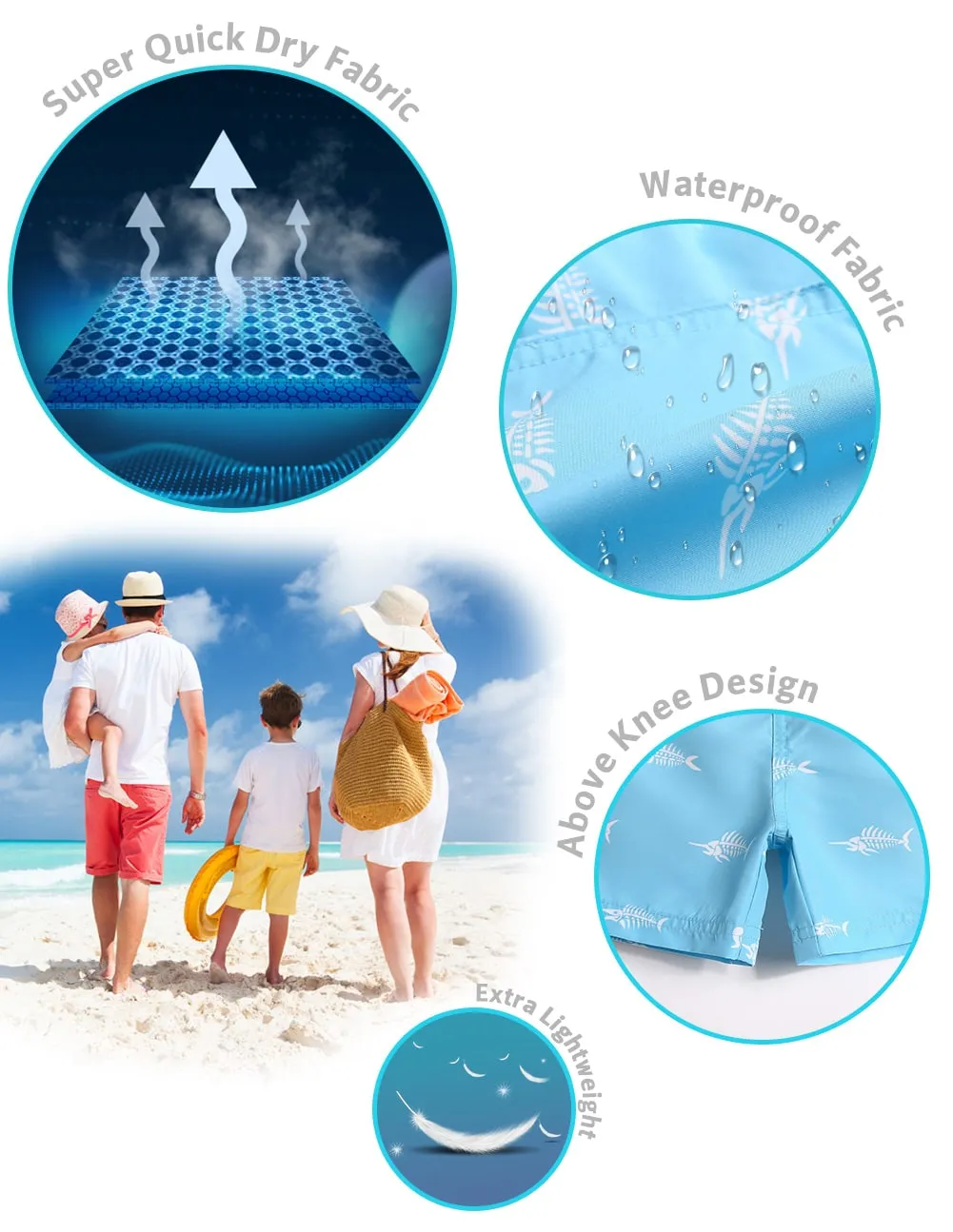 Boys Pink & Blue Fish Bone Swim Trunks sold by maamgic product image thumbnail 4