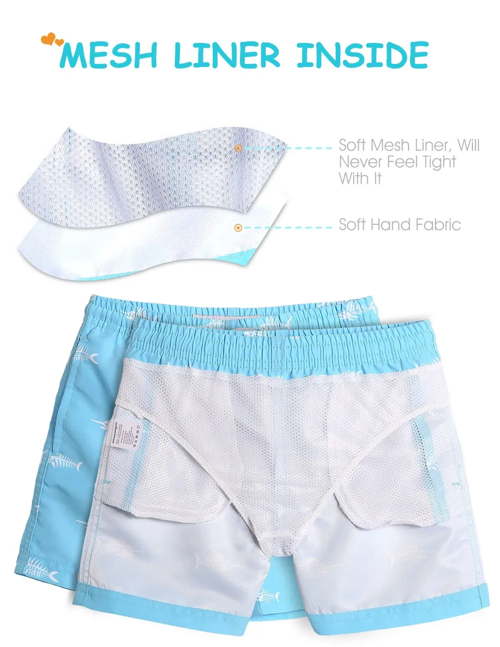 Boys Pink & Blue Fish Bone Swim Trunks sold by maamgic product image thumbnail 3