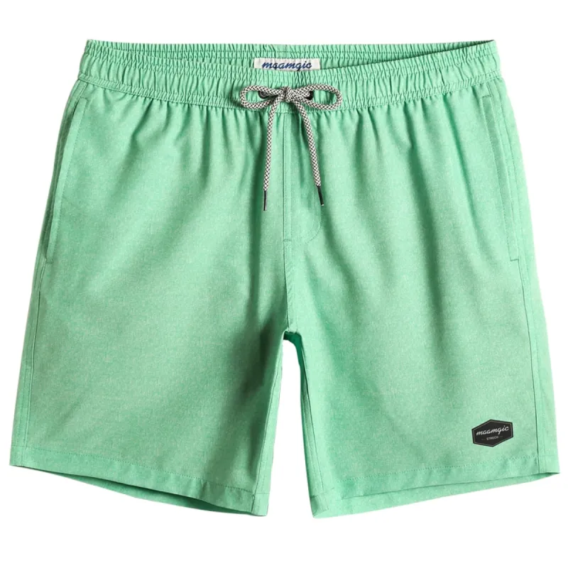 7 Inch Inseam Stretch Solid Swim Trunks sold by maamgic