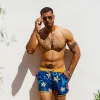 FloraFever Red Flowers Swim Trunks sold by maamgic