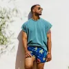 FloraFever Red Flowers Swim Trunks sold by maamgic