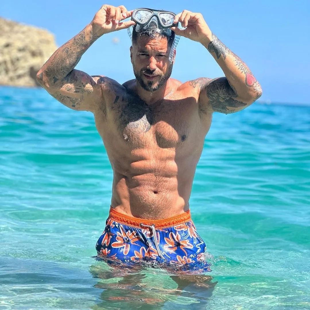 4.5 Inch Inseam Vintage Stretch Dark Night Lilac Swim Trunks sold by maamgic product image thumbnail 3