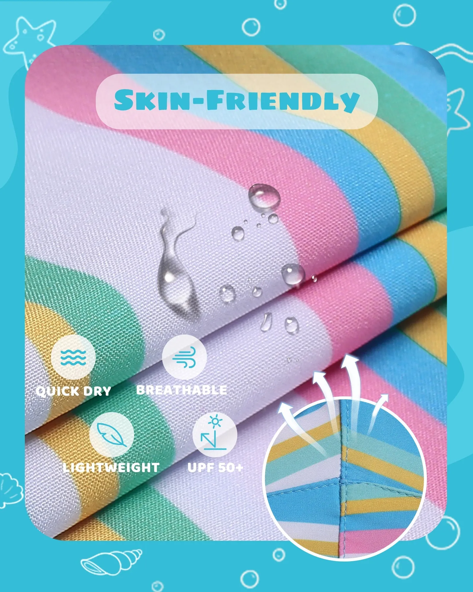 Effortless Color Stripes 5.5" Boys Swim Shorts sold by maamgic product image thumbnail 5