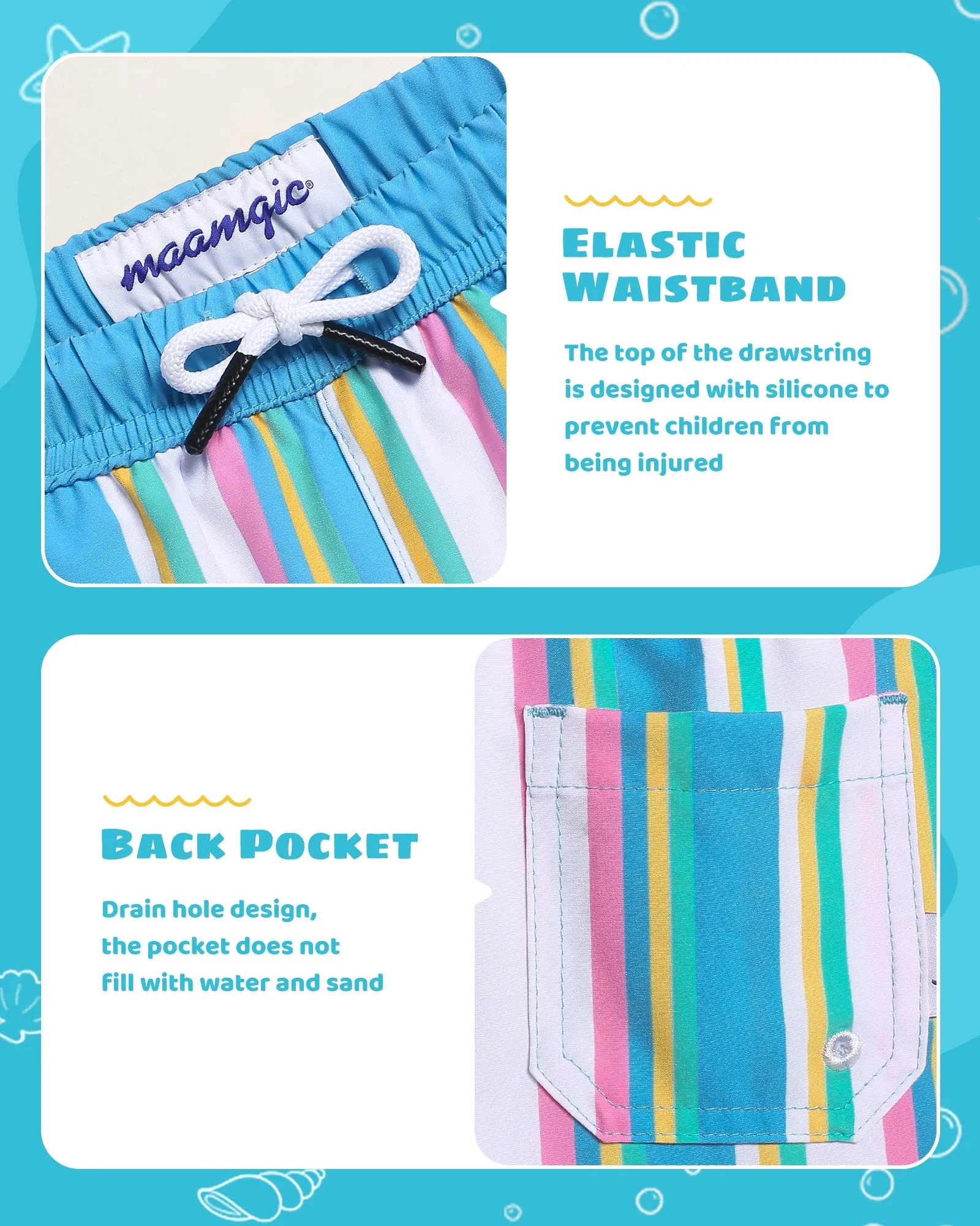 Effortless Color Stripes 5.5" Boys Swim Shorts sold by maamgic product image thumbnail 4