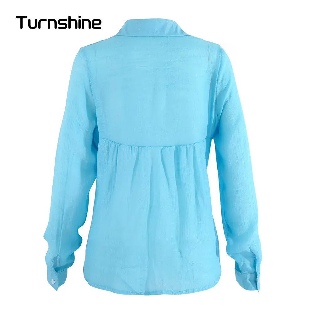 Turnshine Women's New Cotton And Linen Shirt sold by maamgic product image thumbnail 2