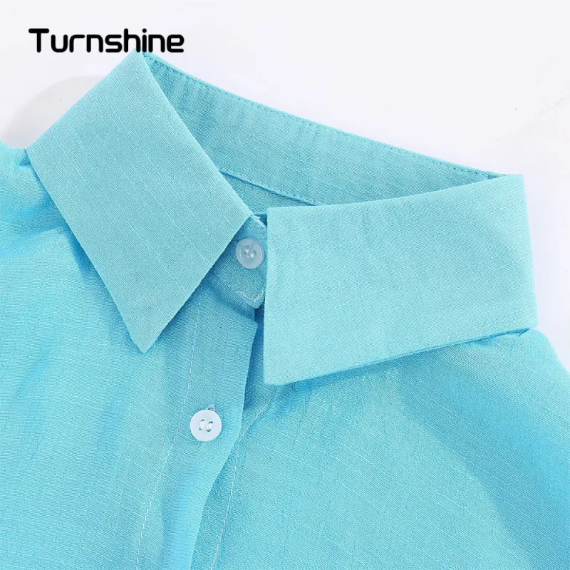 Turnshine Women's New Cotton And Linen Shirt sold by maamgic
