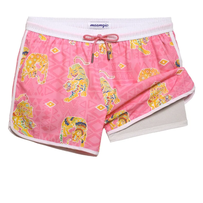 Vintage Pink Tiger 4.5“ Swim Shorts sold by maamgic