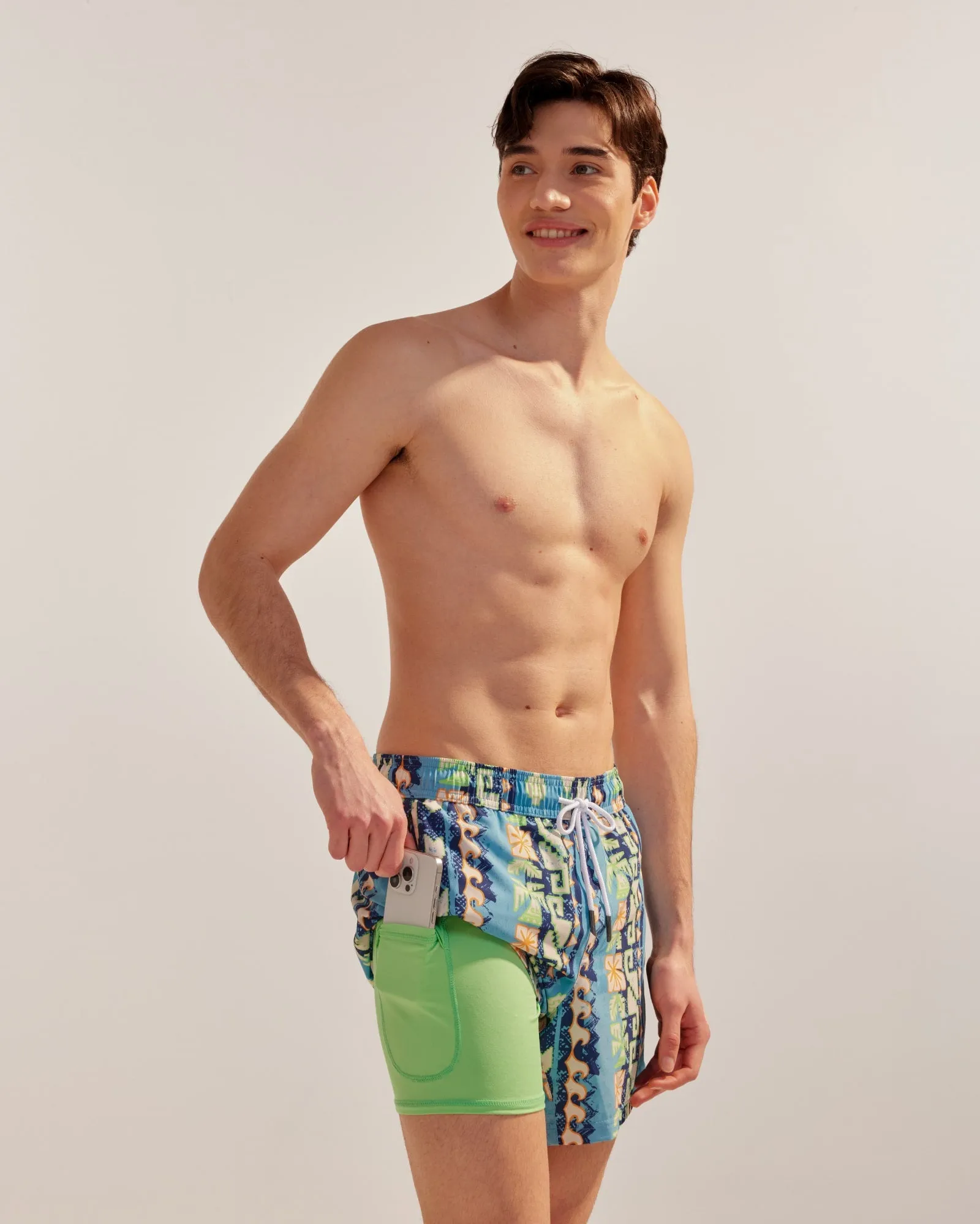 EpochEcho Tropical Aztec Fusion Swim Trunks sold by maamgic product image thumbnail 2