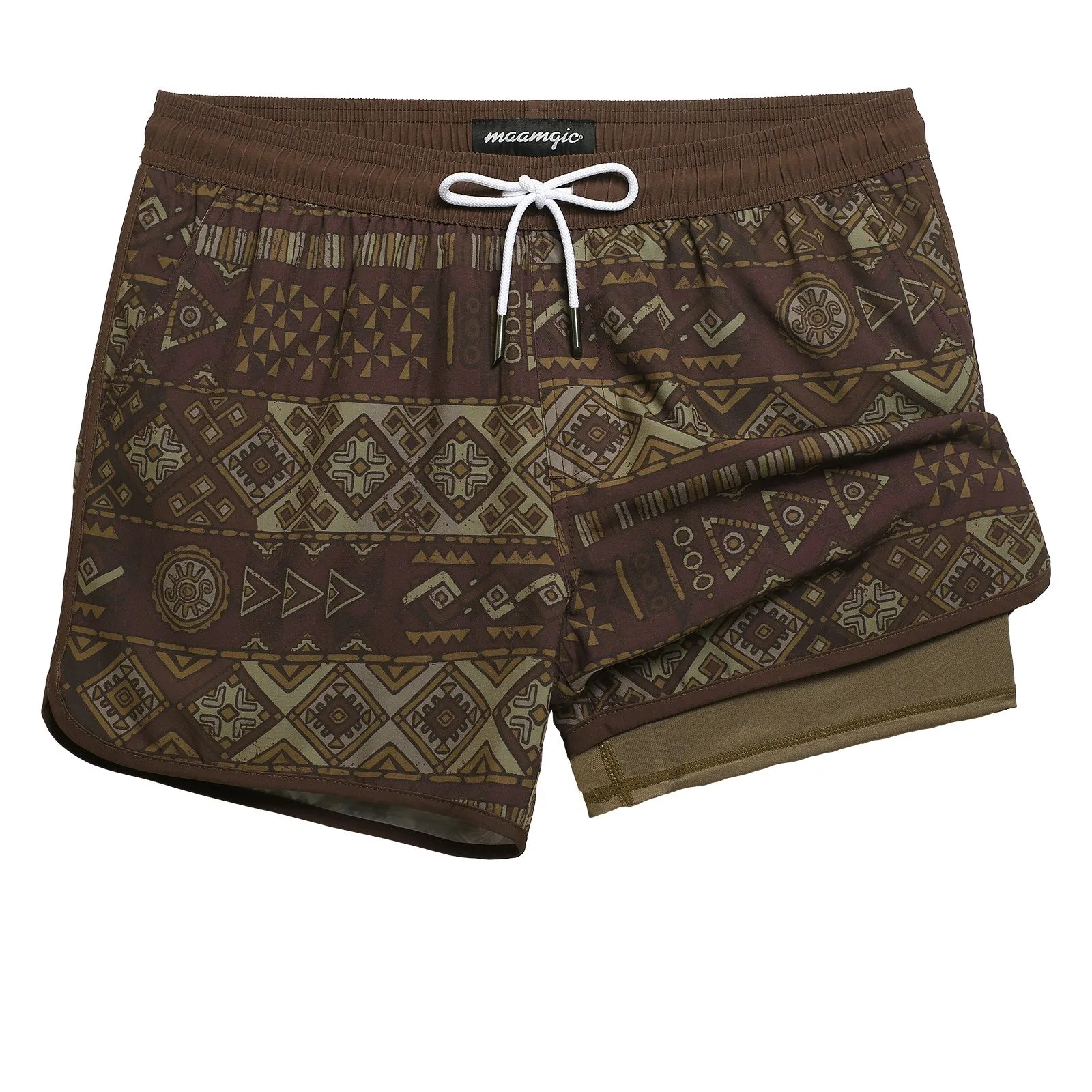 HeritageTide Totem Brown Swim Trunks sold by maamgic