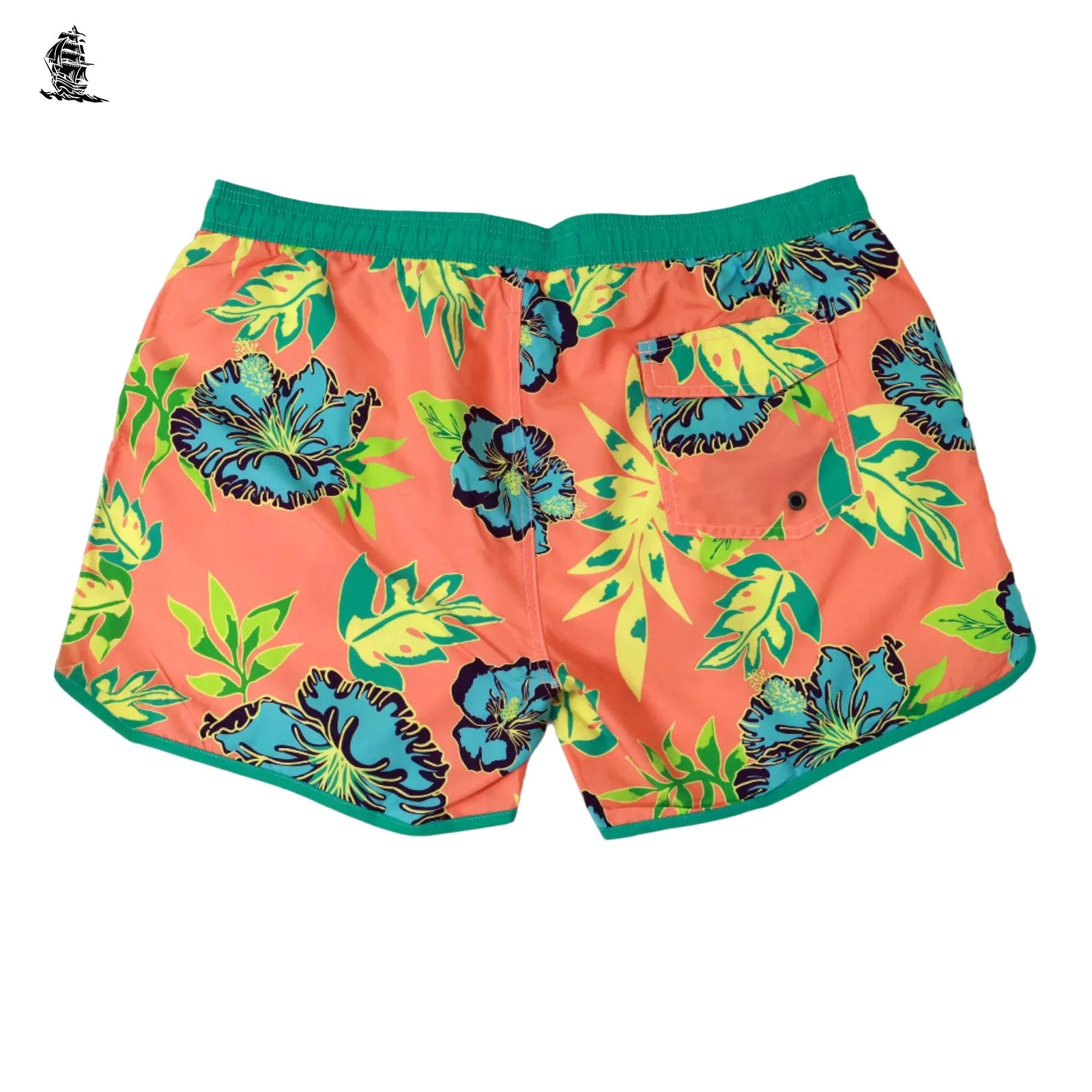 4.5 Inch Inseam Vintage Bluebird Hibiscus Swim Trunks sold by maamgic product image thumbnail 2