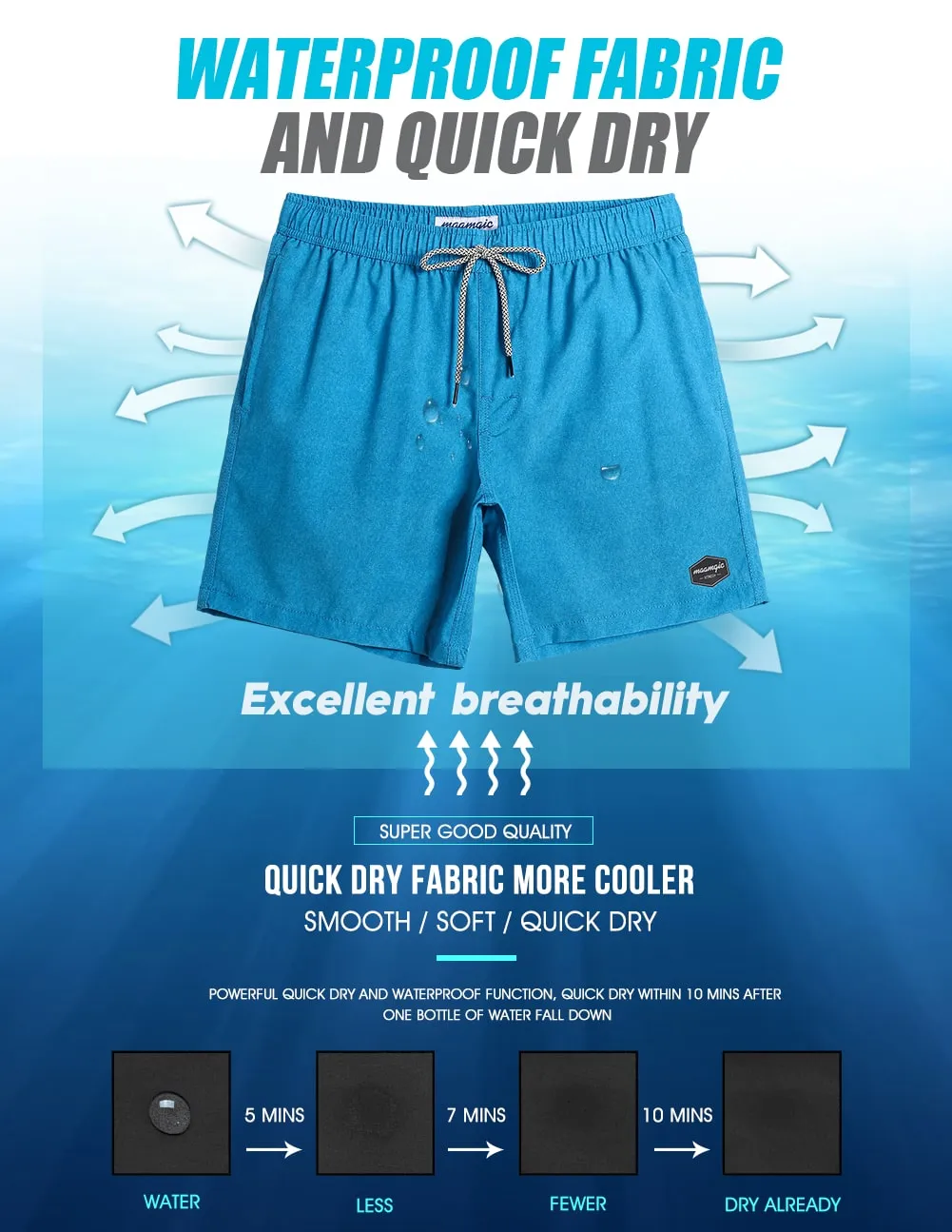 PurePalette Solid Color Stretch Swim Trunks sold by maamgic product image thumbnail 5