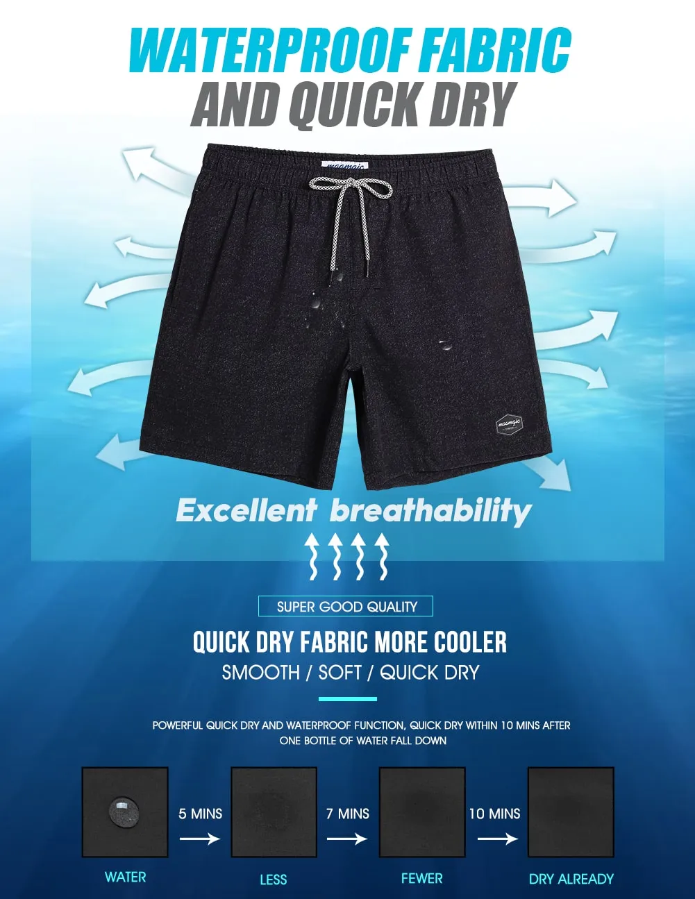 PurePalette Solid Color Stretch Swim Trunks sold by maamgic product image thumbnail 3