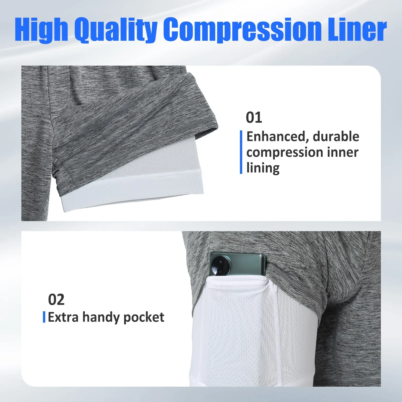 DuoTone Graphite Glide Gym Shorts sold by maamgic product image thumbnail 3