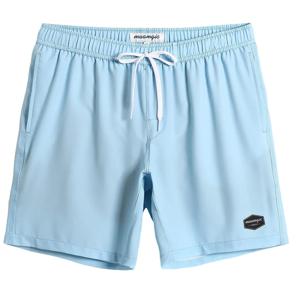 PurePalette Solid Color Stretch Swim Trunks sold by maamgic