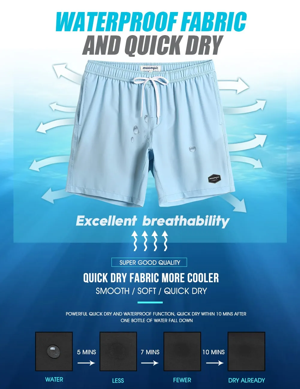 PurePalette Solid Color Stretch Swim Trunks sold by maamgic product image thumbnail 5