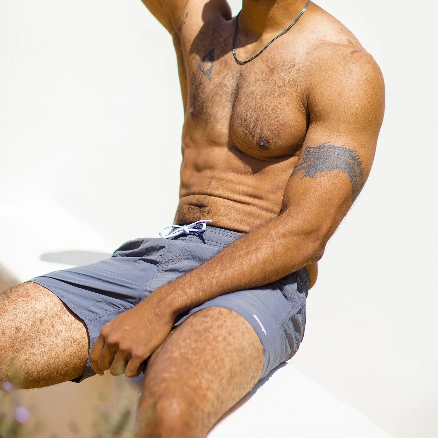 Ocean Spectrum Nylon Solid Color Swim Trunks sold by maamgic product image thumbnail 3