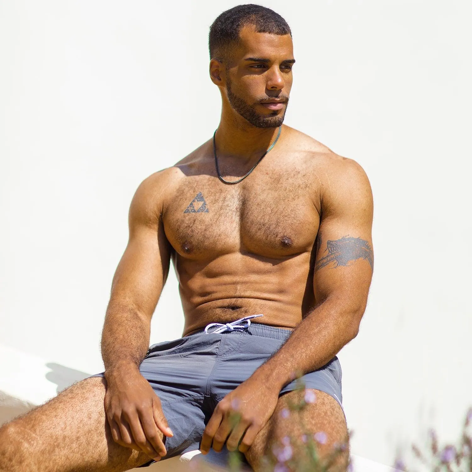 Ocean Spectrum Nylon Solid Color Swim Trunks sold by maamgic product image thumbnail 2