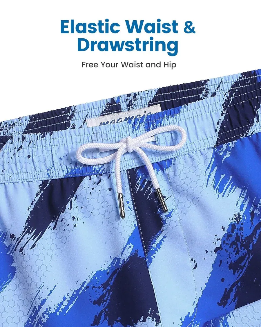 M Blue Abstract Brushstroke Pattern Shorts sold by maamgic product image thumbnail 2