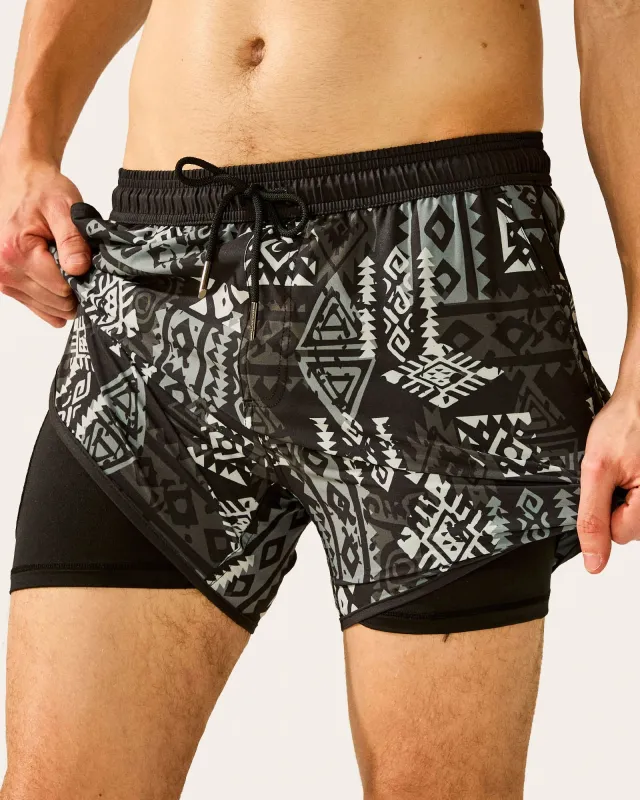HeritageTide Geo Aztec Swim Trunks made by maamgic