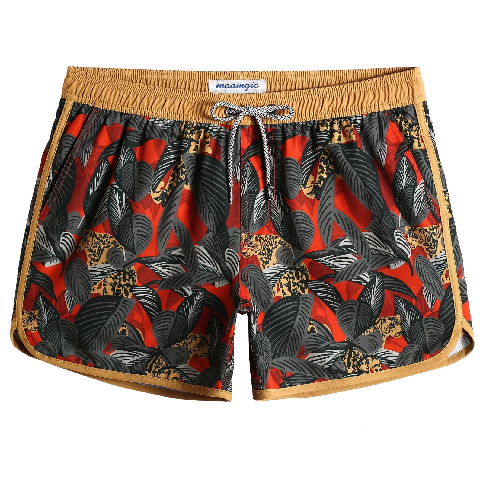 LeafyLuxe Leopard Infested Swim Trunks sold by maamgic