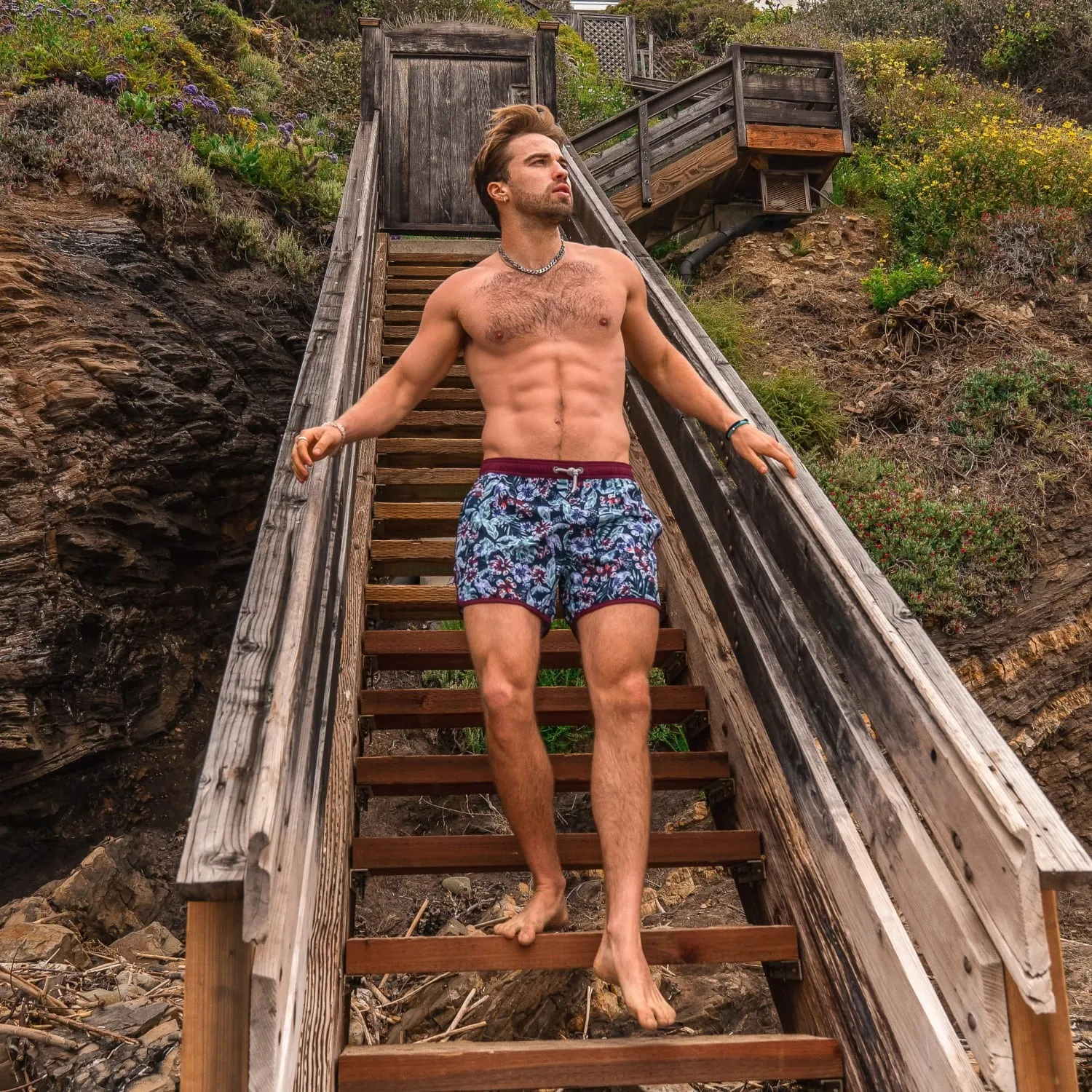 LeafyLuxe Flowers Swim Trunks sold by maamgic product image thumbnail 2