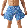 7 Inch Inseam Stretch Blue Funny Printed Swim Trunks sold by maamgic