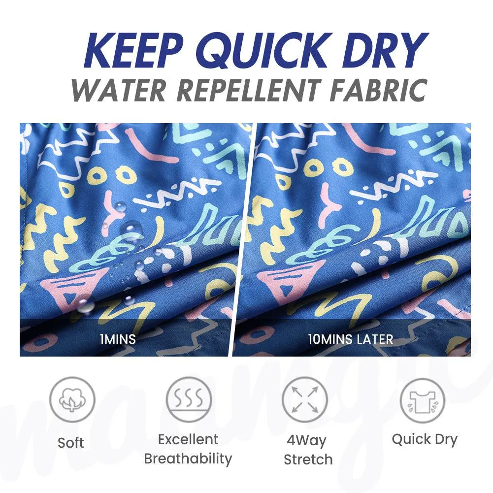 7 Inch Inseam Stretch Blue Funny Printed Swim Trunks sold by maamgic product image thumbnail 5