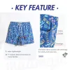 7 Inch Inseam Stretch Blue Funny Printed Swim Trunks sold by maamgic