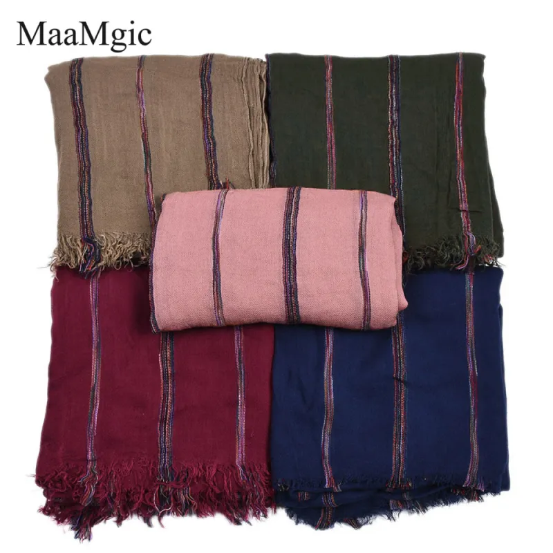 MaaMgic Striped Tassel Scarf sold by maamgic