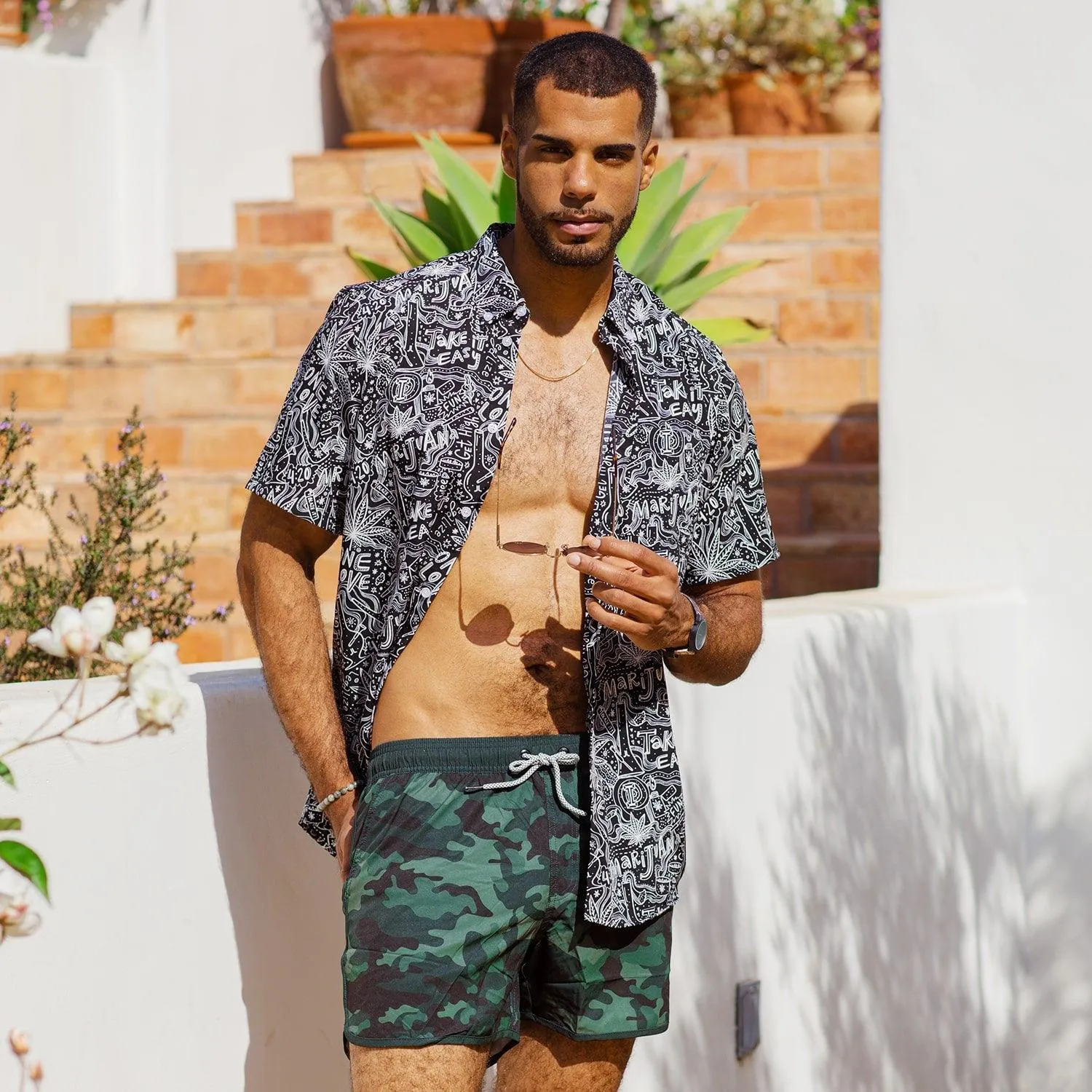 4.5 Inch Inseam Vintage Stretch Camouflage Swim Trunks sold by maamgic product image thumbnail 4