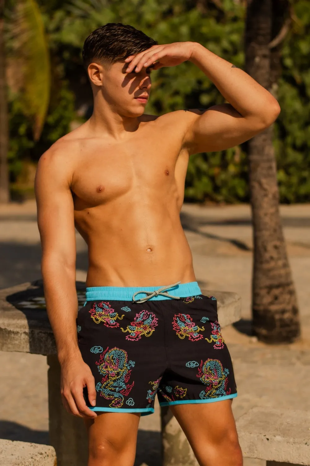 Lucky Fauna II Neon Dragon Swim Trunks sold by maamgic product image thumbnail 2