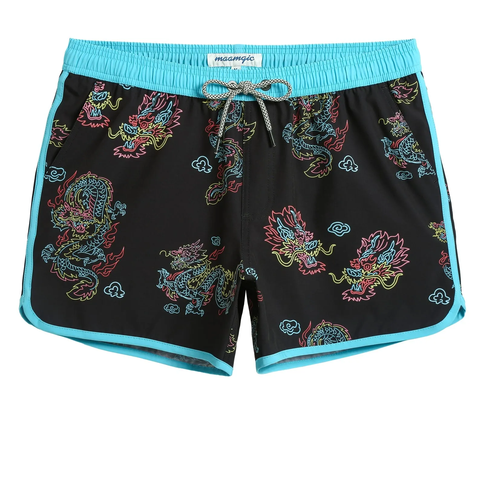Lucky Fauna II Neon Dragon Swim Trunks sold by maamgic