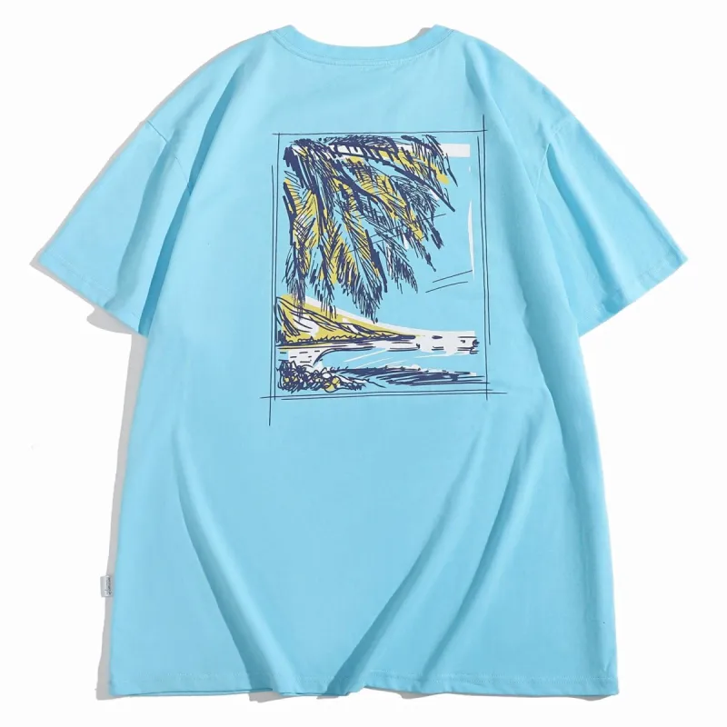 AlohaVibe Breathable Palm Tree T-Shirt sold by maamgic