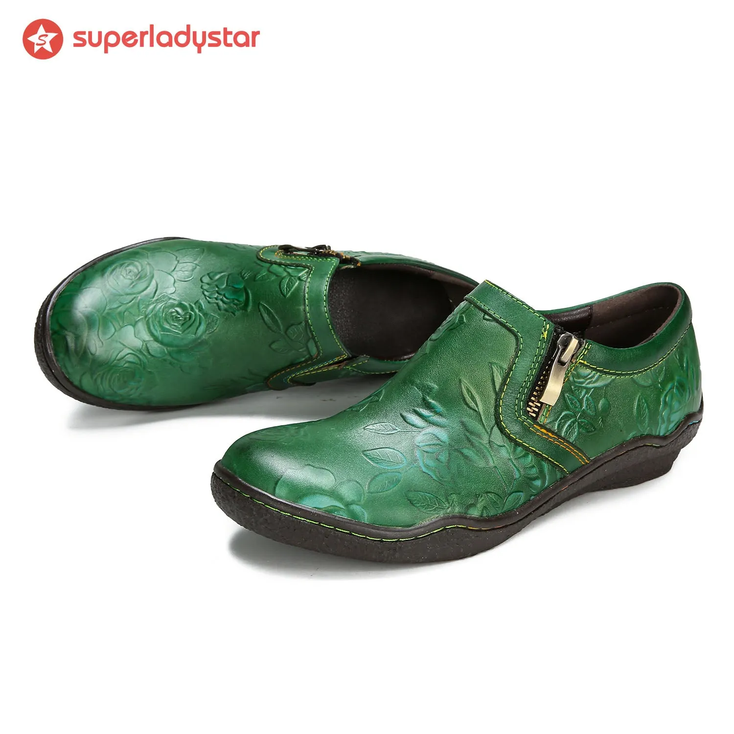 Vintage Genuine Leather Comfy Flat Shoes sold by superladystar product image thumbnail 3