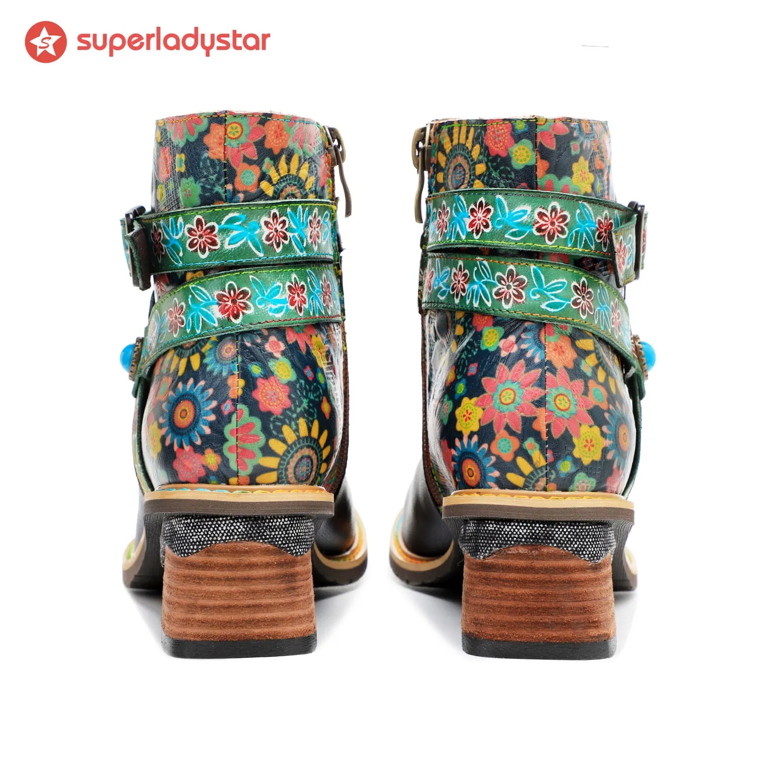Retro Casual Style Strap Low Heel Ankle Boots sold by superladystar product image thumbnail 5