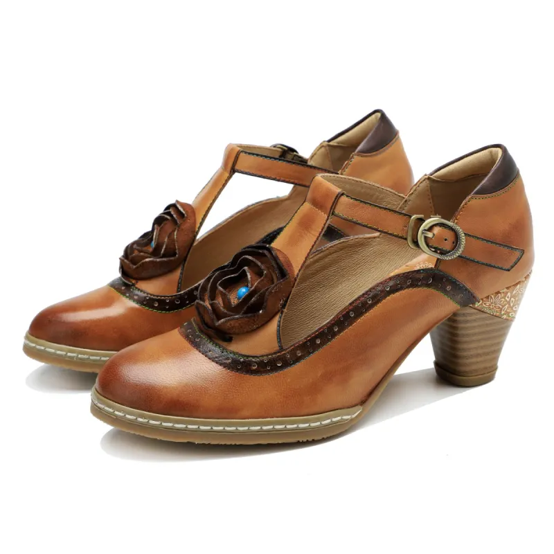 Retro Leather Grace Adjustable Belt Pumps sold by superladystar