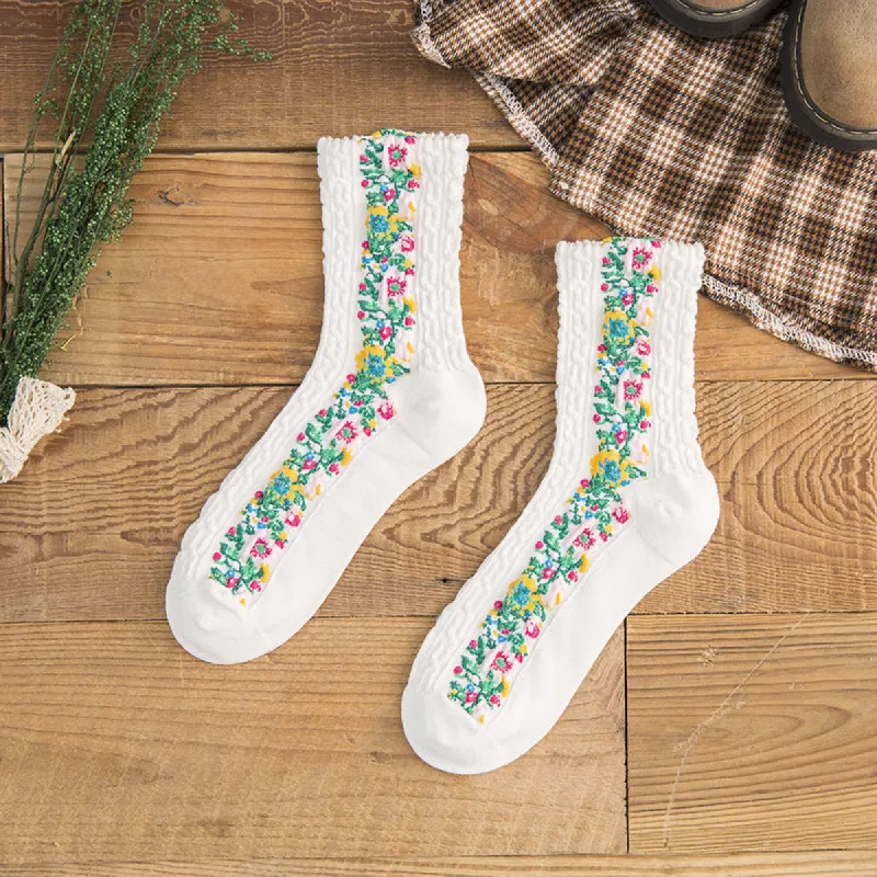 Women's Retro Floral Socks sold by superladystar