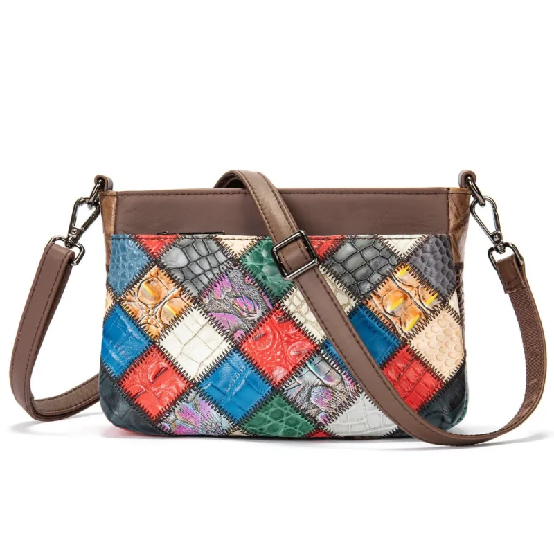 Vintage Colorful Patchwork Crossbody Bag sold by superladystar