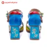 Handmade Genuine Leather Colorful Striped Cute Sandals sold by superladystar